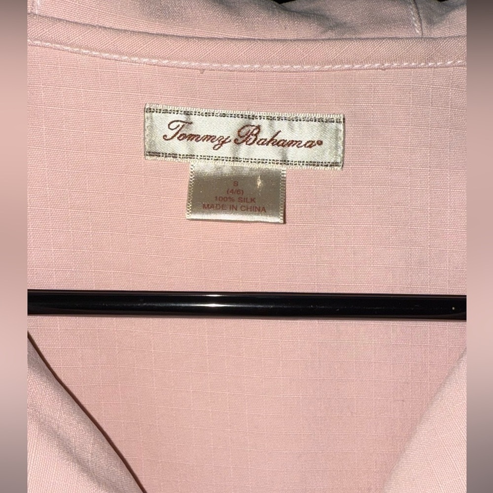 VINTAGE Tommy Bahama  Hooded Jacket Womens S( 4-6)Silk Pink  Full Zip - Picture 3 of 8